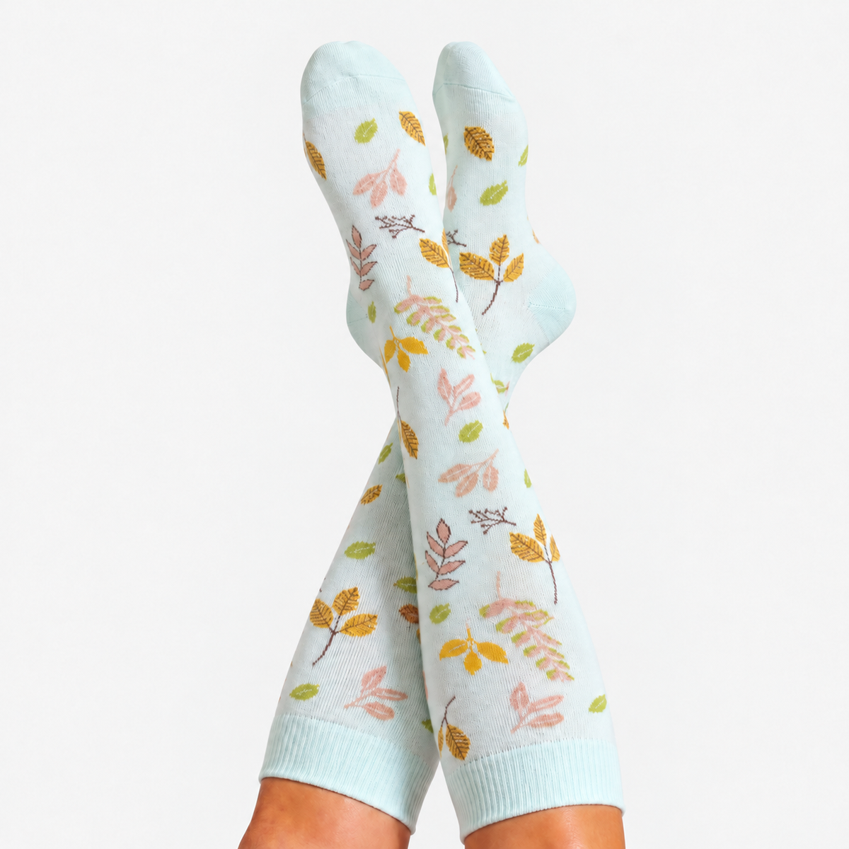 Flowers Black Compression Socks