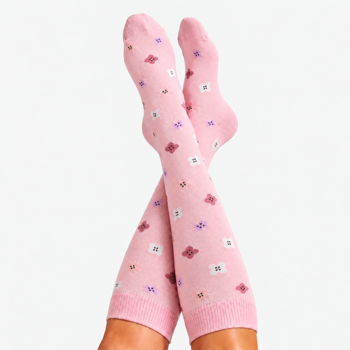 Flowers Black Compression Socks
