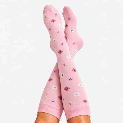 Flowers Black Compression Socks