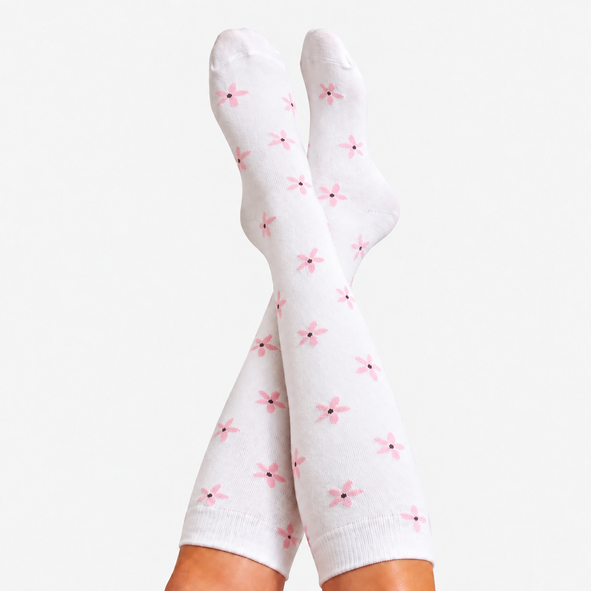 Flowers Black Compression Socks