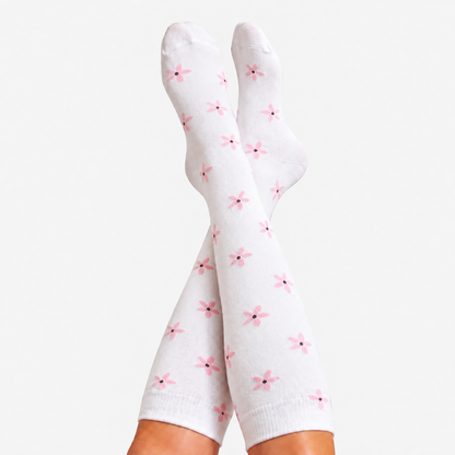 Flowers Black Compression Socks