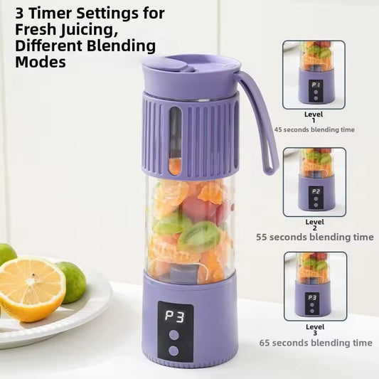 Portable Electric Juice Cup 450ML – 3 Timer Blending Modes